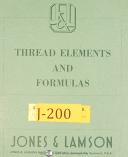 Jones & Lamson Thread Elements and Formulas Manual Year (1963)